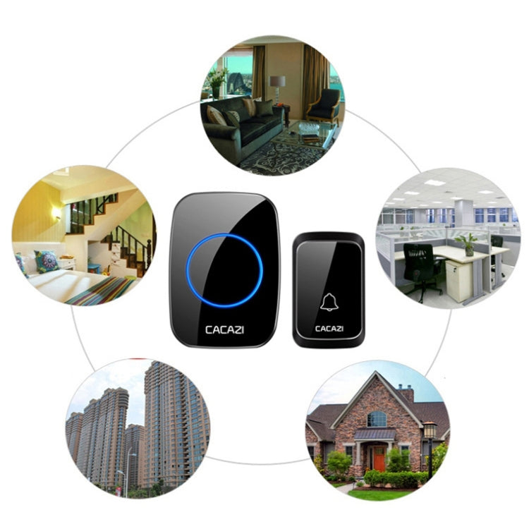CACAZI A06-DC 1 to 2 Battery Smart Home Wireless Waterproof Doorbell CACAZI A06-DC 1 to 2 Battery Smart Home Wireless Waterproof Doorbell